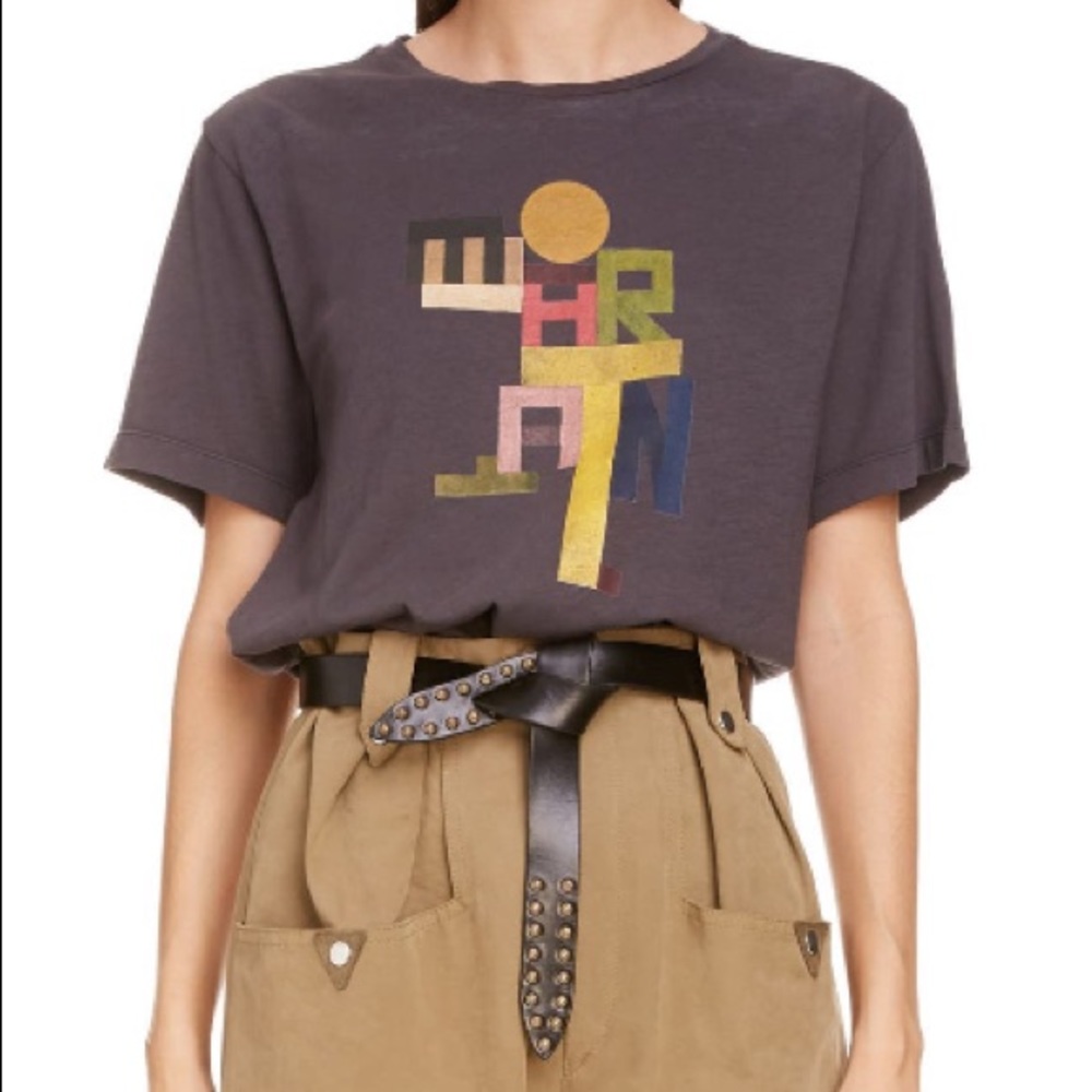 Isabel Marant Étoile graphic print cotton logo T-shirt